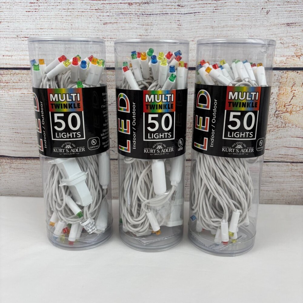 Multi Twinkle LED Holiday Indoor Outdoor String 150 Lights Kurt S. Adler